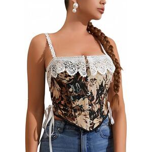 4075 Sexy Vintage Renaissance Asymmetrical Hemline Corset Bustier